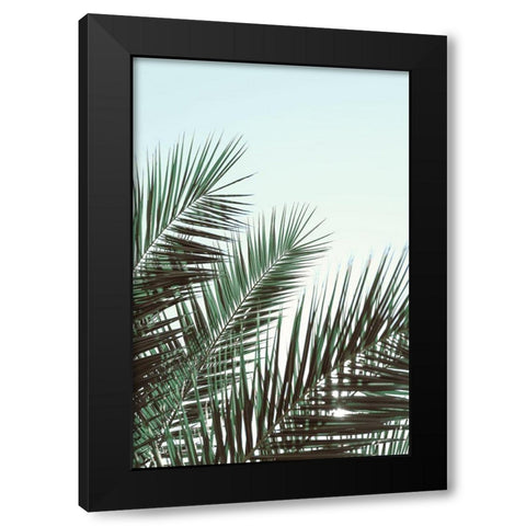 Palm leaves-sky_1 Black Modern Wood Framed Art Print with Double Matting by 1x Studio III
