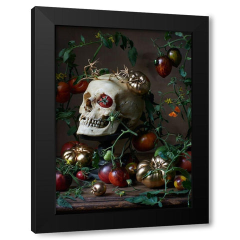 Pomo Doro Black Modern Wood Framed Art Print by Alena