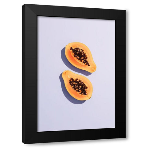 Papaya_2 Black Modern Wood Framed Art Print by 1x Studio III