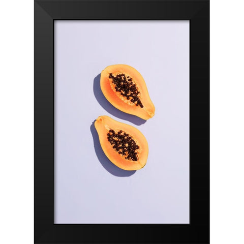 Papaya_2 Black Modern Wood Framed Art Print by 1x Studio III