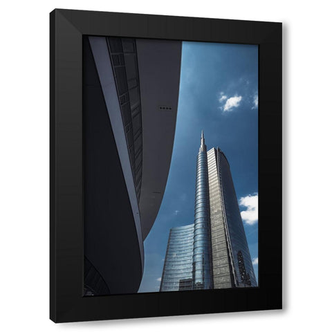 Peak Of Italy Black Modern Wood Framed Art Print by Tagliarino, Marco