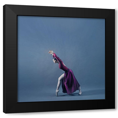 Persian Dancer Black Modern Wood Framed Art Print by Hasheminasab, Moein