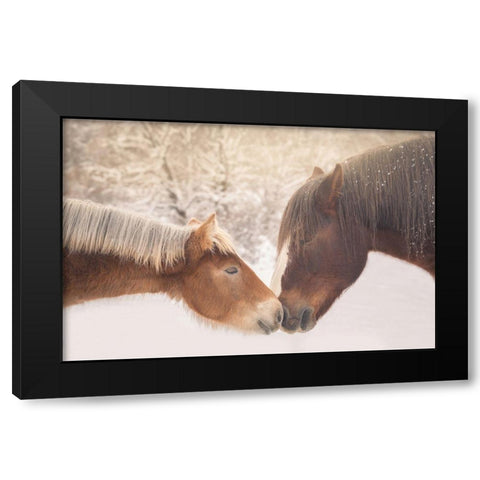 Meeting In The Frozen Valley Black Modern Wood Framed Art Print with Double Matting by Reale, Ludovico