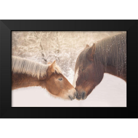 Meeting In The Frozen Valley Black Modern Wood Framed Art Print by Reale, Ludovico
