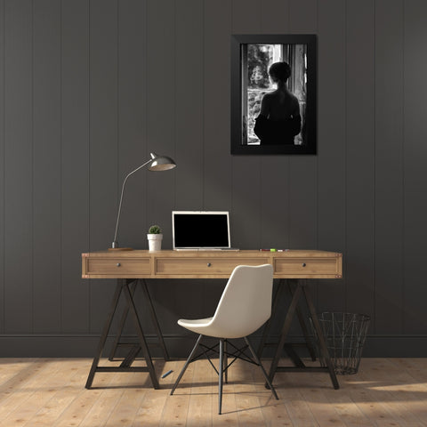 Devil In You Black Modern Wood Framed Art Print by Kapsha, Eduards