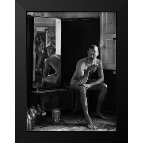 Hate It When You Leave Black Modern Wood Framed Art Print by Kapsha, Eduards