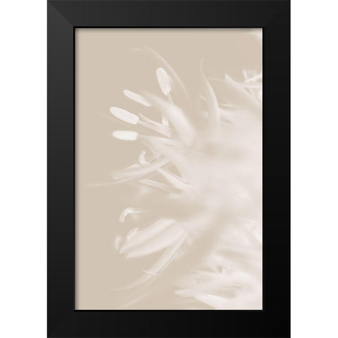 Flower Beige_1 Black Modern Wood Framed Art Print by 1x Studio III