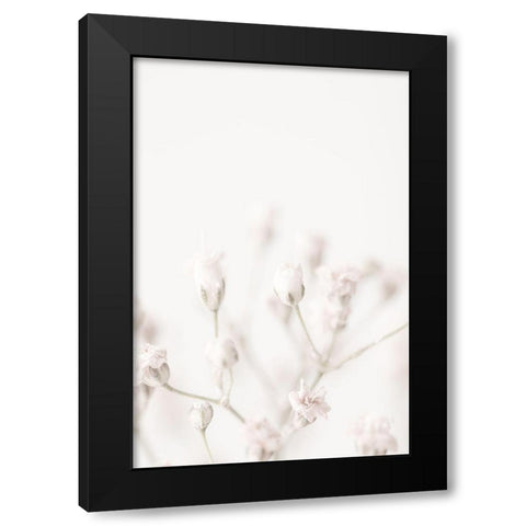 Pink Small Flowers Black Modern Wood Framed Art Print with Double Matting by 1x Studio III