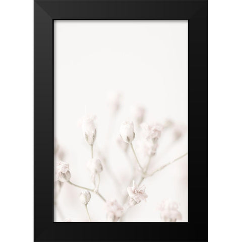 Pink Small Flowers Black Modern Wood Framed Art Print by 1x Studio III