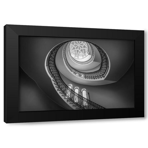 Sinuous Path Black Modern Wood Framed Art Print with Double Matting by Ruiz Dueso, Jorge