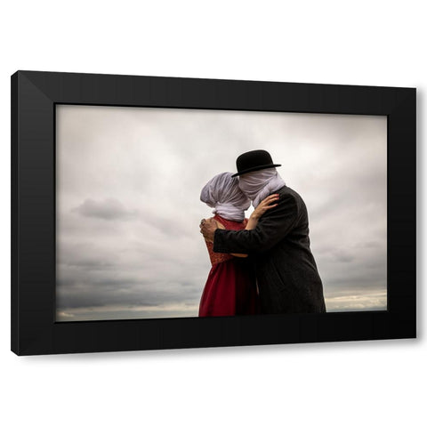The Lovers Then And Now Black Modern Wood Framed Art Print with Double Matting by Ze, Genadijs