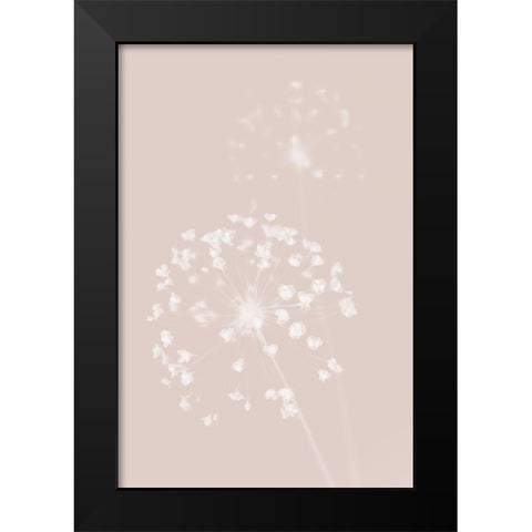 Dried Flower Pink Black Modern Wood Framed Art Print by 1x Studio III