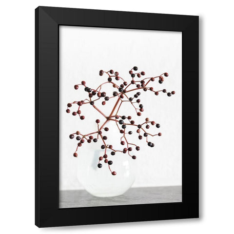 Vase_berries Black Modern Wood Framed Art Print by 1x Studio III