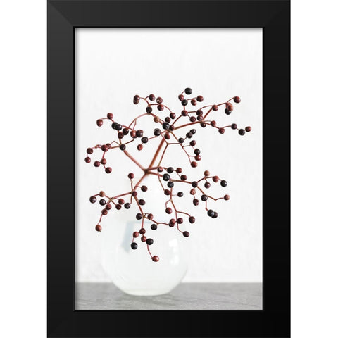Vase_berries Black Modern Wood Framed Art Print by 1x Studio III