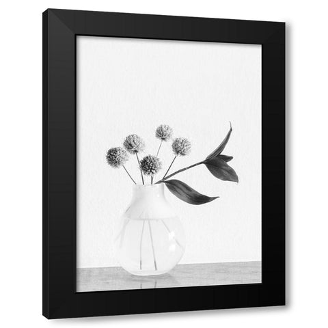 Vase_ chives flower Black Modern Wood Framed Art Print with Double Matting by 1x Studio III