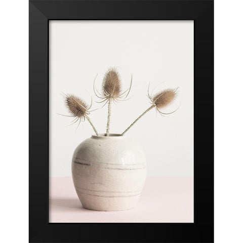 Dried flowers in vase Black Modern Wood Framed Art Print by 1x Studio III