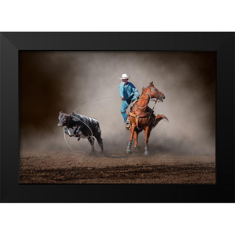 Roped Black Modern Wood Framed Art Print by Ma, Frank