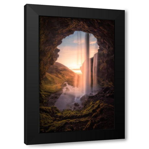 Serenity Black Modern Wood Framed Art Print with Double Matting by Heinz, Timo