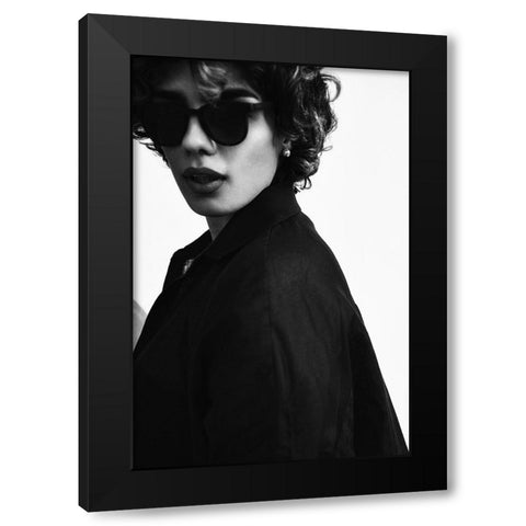 Roxanne Black Modern Wood Framed Art Print with Double Matting by Nasirghorashi