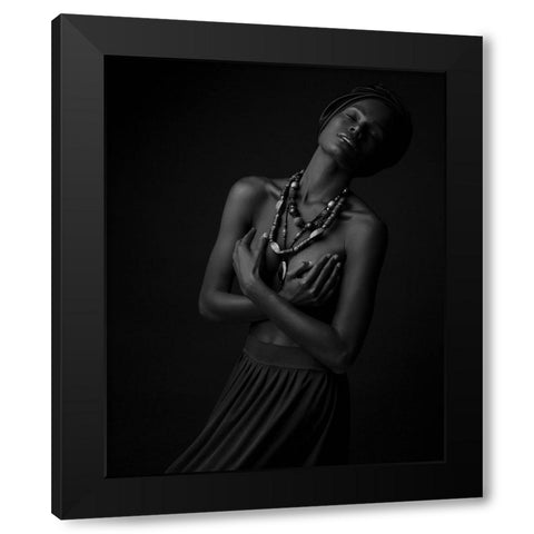 Ebony Black Modern Wood Framed Art Print with Double Matting by Diaz, Anderson