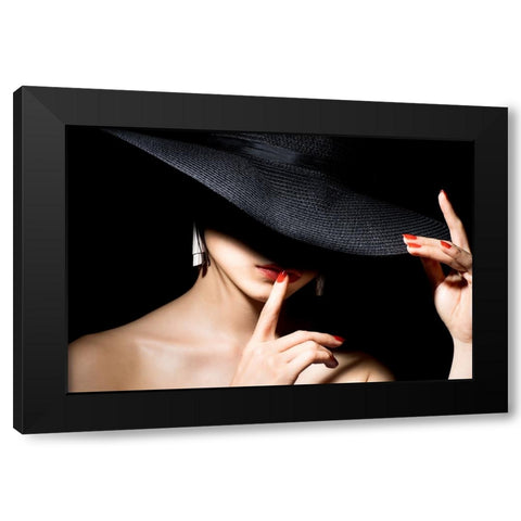 Shadow Black Modern Wood Framed Art Print with Double Matting by Washimi, Masatoshi