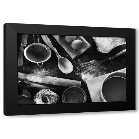 A Set Of Old Kitchen Items Black Modern Wood Framed Art Print with Double Matting by Solovie, Andre