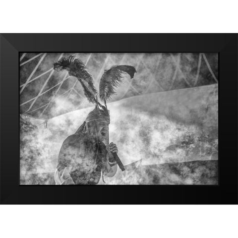 Singer Black Modern Wood Framed Art Print by Masoud Arabshshi, Amir