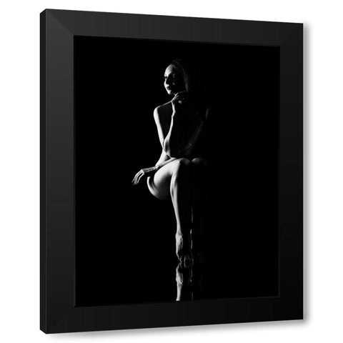 Angela Black Modern Wood Framed Art Print with Double Matting by Finighan, Brennan