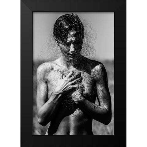 Untitled Black Modern Wood Framed Art Print by Bousca, Bogdan