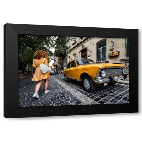 Baku City Black Modern Wood Framed Art Print by Ali Nanadeh, Amir