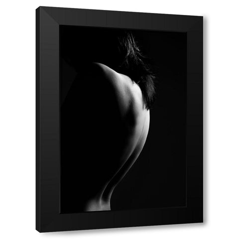 Back Black Modern Wood Framed Art Print with Double Matting by Kondo, Masami
