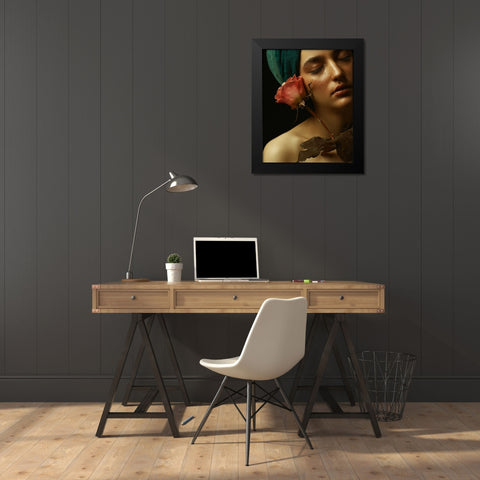 Aram Black Modern Wood Framed Art Print by Sahebi, Ali