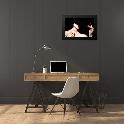 Red Black Modern Wood Framed Art Print by Washimi, Masatoshi