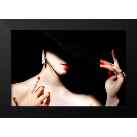Red Black Modern Wood Framed Art Print by Washimi, Masatoshi