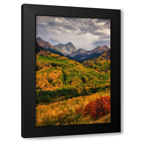 Capitol Peak Black Modern Wood Framed Art Print with Double Matting by Zheng, Michael