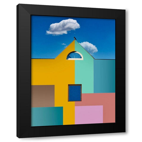 The Raven Black Modern Wood Framed Art Print with Double Matting by Orbach, Arnon