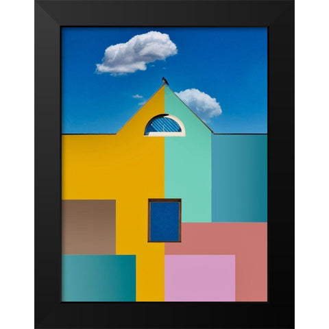 The Raven Black Modern Wood Framed Art Print by Orbach, Arnon