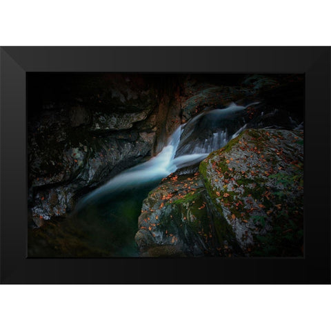 Texas Falls Black Modern Wood Framed Art Print by Chen, Cicy
