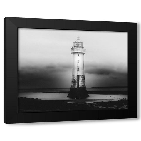 Lighthouse Black Modern Wood Framed Art Print with Double Matting by Zemojtel, Monika