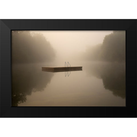 Quiet Please Black Modern Wood Framed Art Print by Bizjak, Jurij