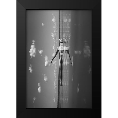 Through Clouds And Space Black Modern Wood Framed Art Print by Faletkin, Mikhail