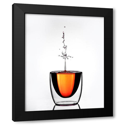 Waterdrop Black Modern Wood Framed Art Print by Herliyanto, Gatot