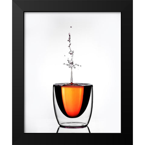 Waterdrop Black Modern Wood Framed Art Print by Herliyanto, Gatot