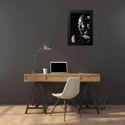 Sensuality Black Modern Wood Framed Art Print by Levy, Sharon
