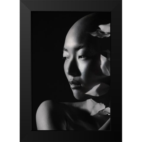 Sensuality Black Modern Wood Framed Art Print by Levy, Sharon