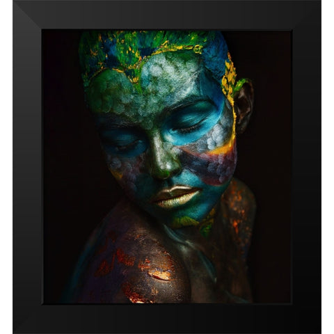 Fish Black Modern Wood Framed Art Print by Kovalev, Ivan