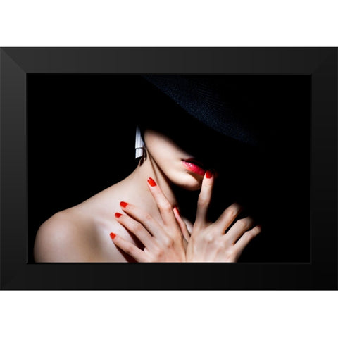 Red Black Modern Wood Framed Art Print by Washimi, Masatoshi