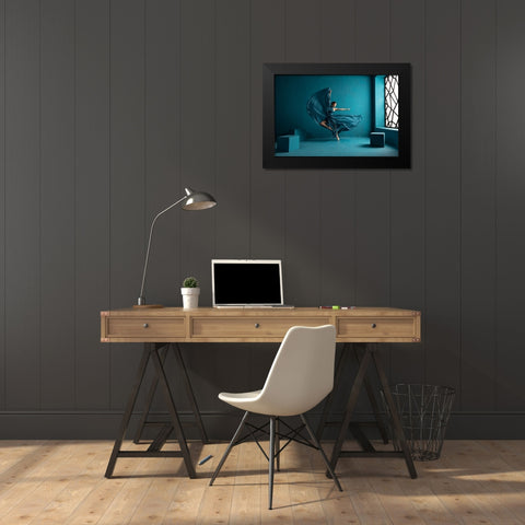 Ballerina Black Modern Wood Framed Art Print by Suhardjo, Lisdiyanto