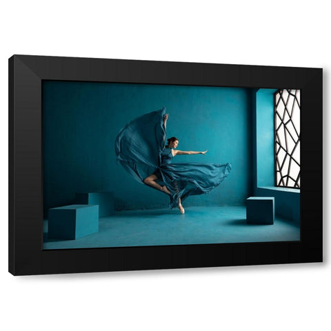 Ballerina Black Modern Wood Framed Art Print with Double Matting by Suhardjo, Lisdiyanto