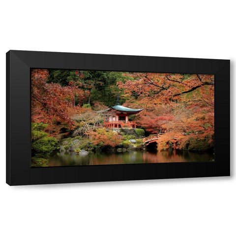 Fall In Love With Kyoto Black Modern Wood Framed Art Print with Double Matting by Saito, Misaki